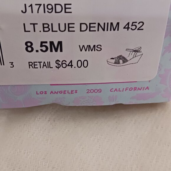 Brand New In Box Jellypop KAUAI Lt Blue Denim Wedge Sandal - Picture 4 of 4